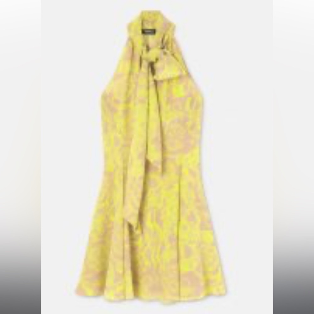 Versace Yellow and Brown Dress - Picture 5 of 11